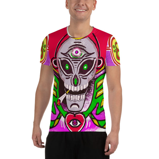 Sound Med "Cosmic Skull" - All-Over Print Men's Athletic T-shirt