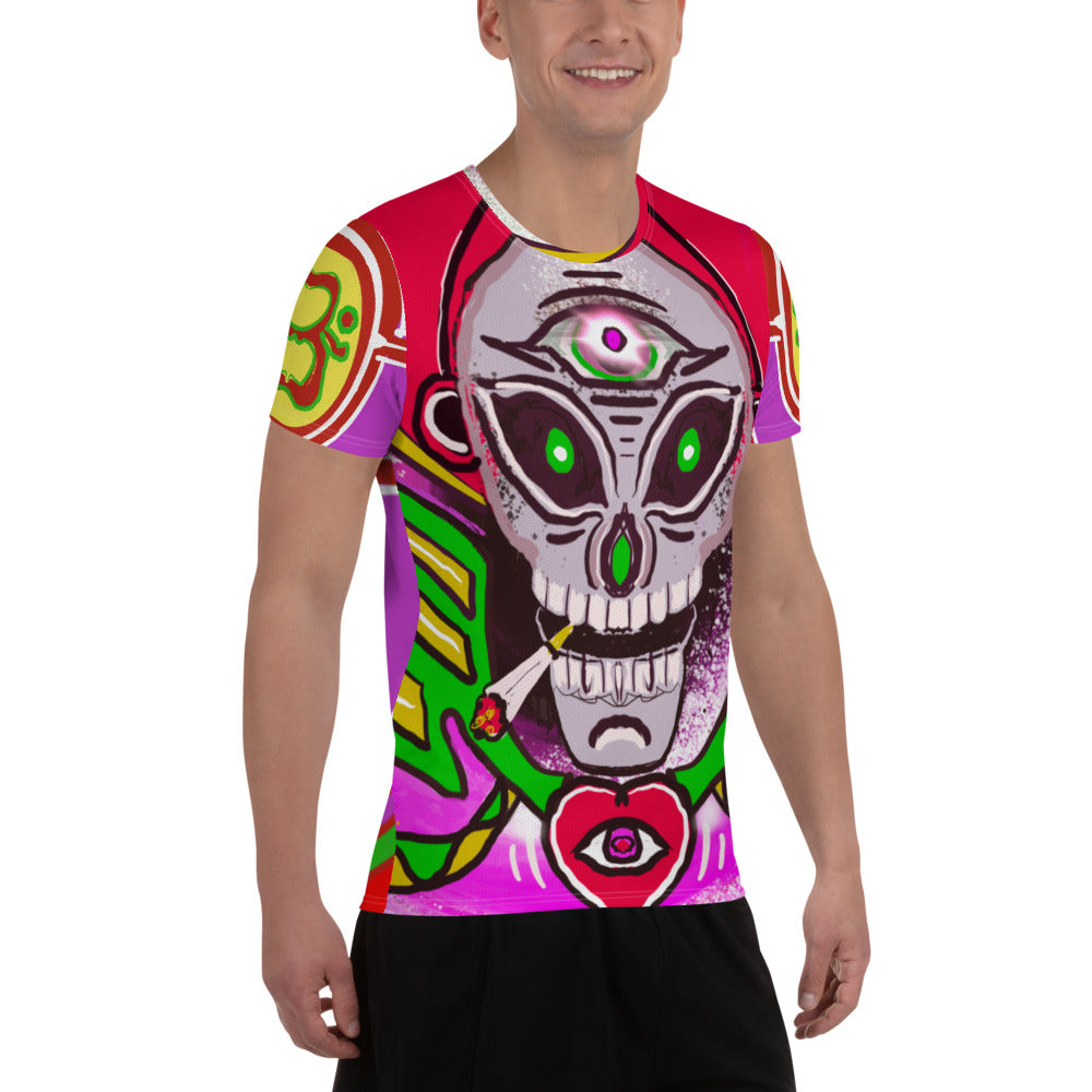 Sound Med "Cosmic Skull" - All-Over Print Men's Athletic T-shirt